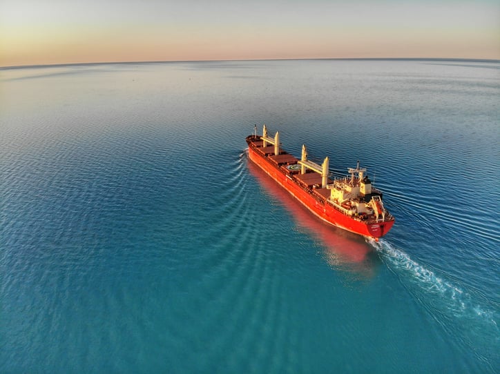 The bulk freighter, Federal Beaufort, leaves the St. Clair River and heads out into Lake Huron